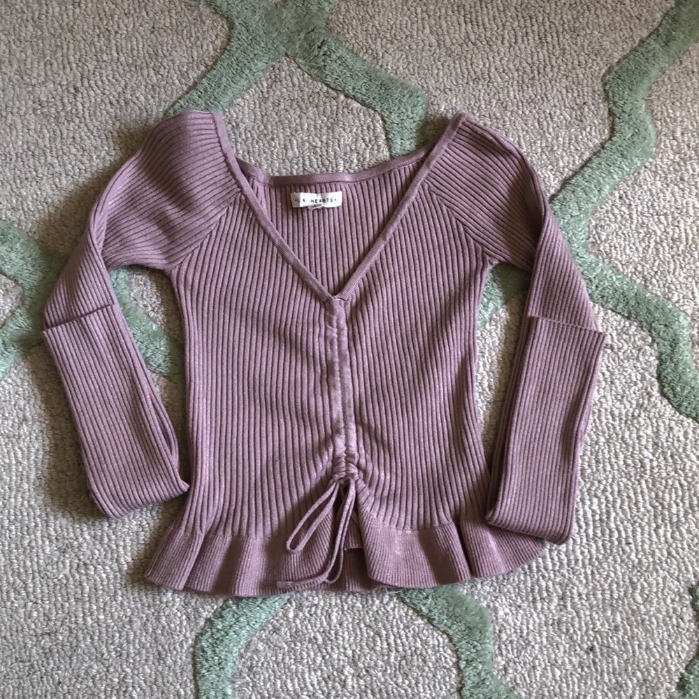 LA Hearts Small Dusty Rose Soft LS Sweater